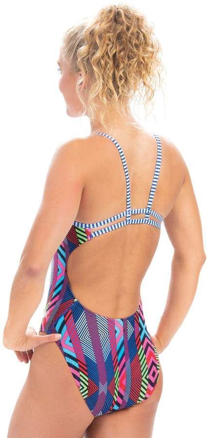 Dolfin Uglies Diamond Print Double-Strap Back | Swimsuit fabric, Dolfin ...