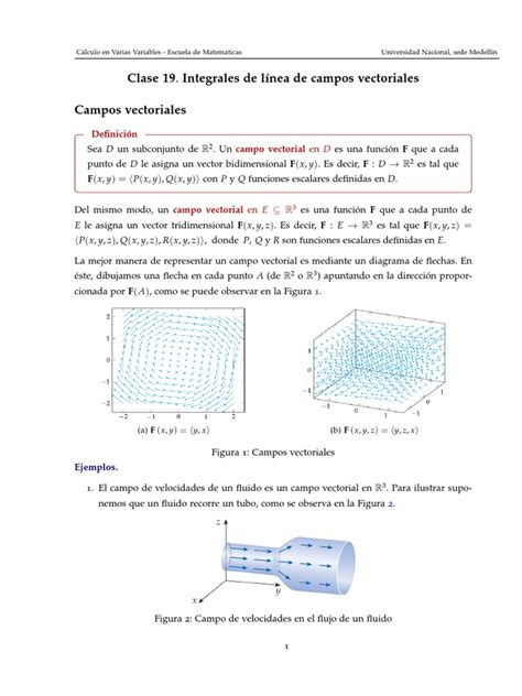 Clase 19 Integrales De Línea De Campos Vectoriales Pdf Vector Euclidiano Integral