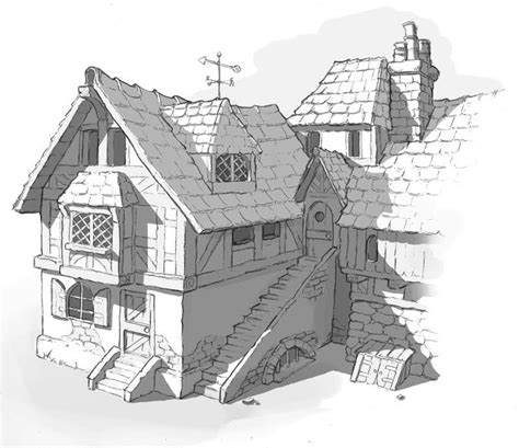 Medieval House Drawing at PaintingValley.com | Explore collection of ...