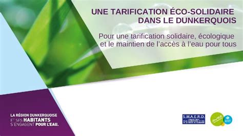 PPT 1 UNE TARIFICATION ÉCO SOLIDAIRE DANS LE DUNKERQUOIS Pour une