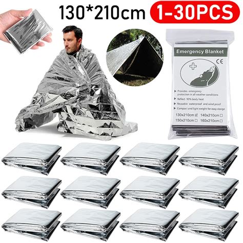 Emergency Survival Rescue Blanket Foil Thermal Emergency Silver Foil Survival Safety