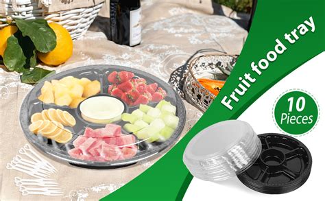 Amazon Pcs Round Plastic Appetizer Tray With Lid