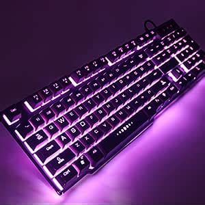 Amazon.com: Mengmodo Red/purple/blue Backlights Professional Gaming Keyboard PC Keyboards for ...