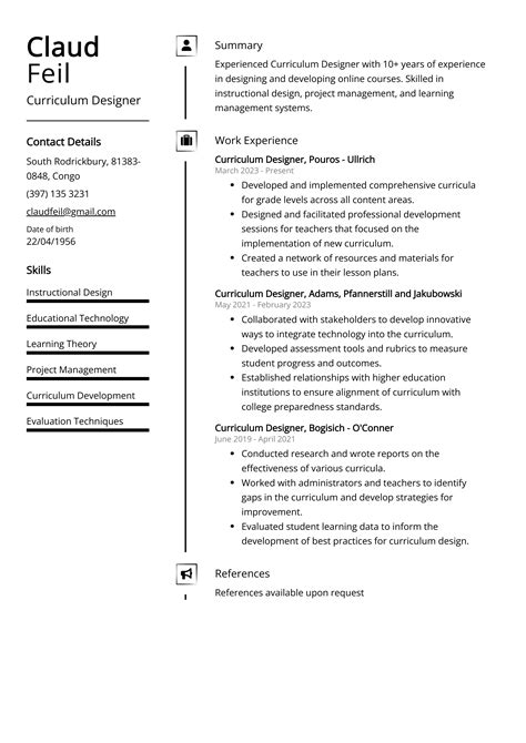 Curriculum Designer Resume Example (Free Guide)