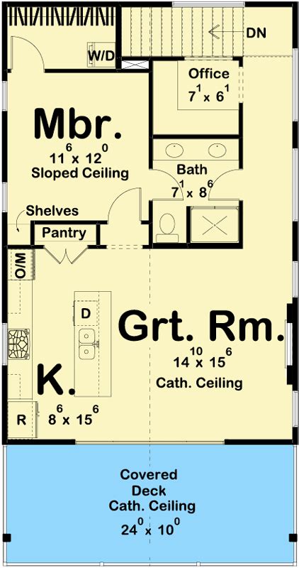 Modern Rustic Garage Apartment Plan With Vaulted Interior 1030 Sq Ft