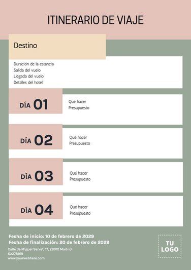 Planificadores De Viajes Para Editar E Imprimir Gratis