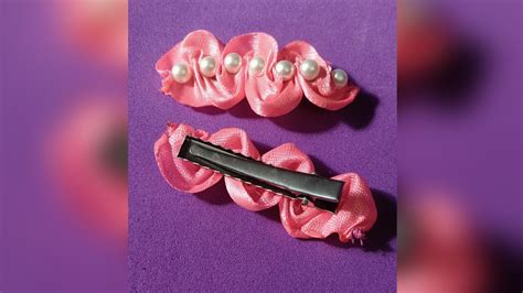 Satin Ribbon Hair Clip Making Video 💞💞💞 Youtube