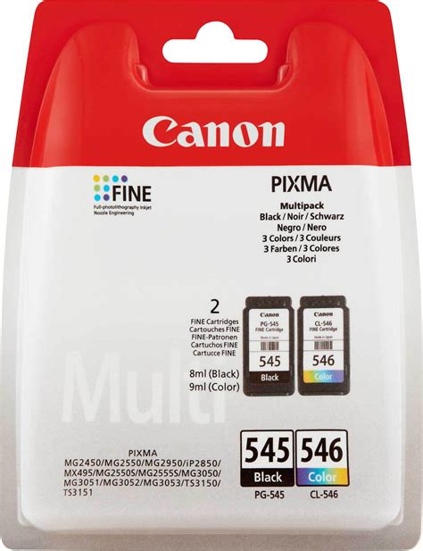 Canon Multipack Pg 545 Noir Cl 546 3 Couleurs