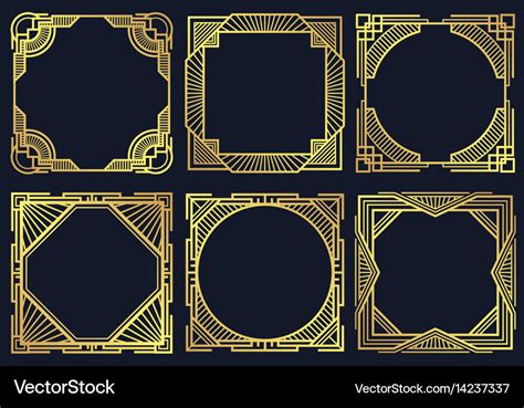 Vintage art deco design elements old classic Vector Image