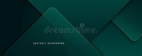 Dark Green Abstract Background With Gold Lines And Shadow Geometric