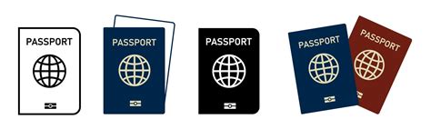 Premium Vector Passport Icon Set Isolated On White Background Set Of