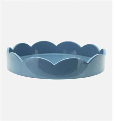 Chambray Scalloped Round Tray The Paris Market