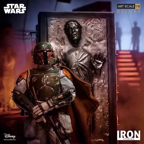 Iron Studios Boba Fett And Han Solo In Carbonite Deluxe Art Scale