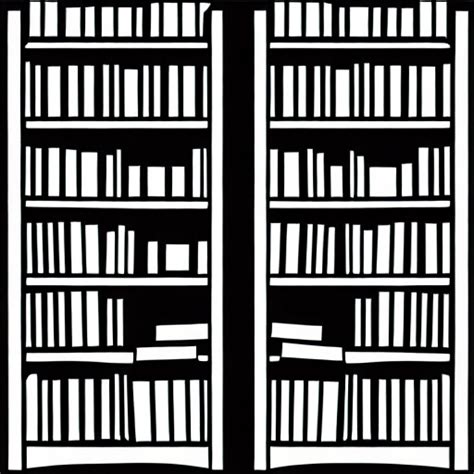 Line Art Drawing Of Bookshelf With Books Creative Fabrica