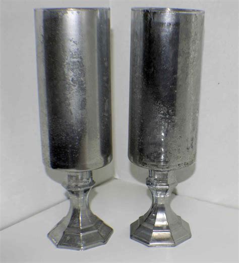 Dollar Store Faux Mercury Glass Hurricanes