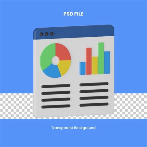 Premium PSD Dashboard 3d Rendering Icon Illustration Analytics