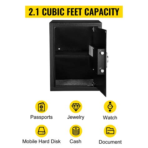 VEVOR Safe Box 2 1 CU FT Fingerprint Safe Box For Money W 2 Keys