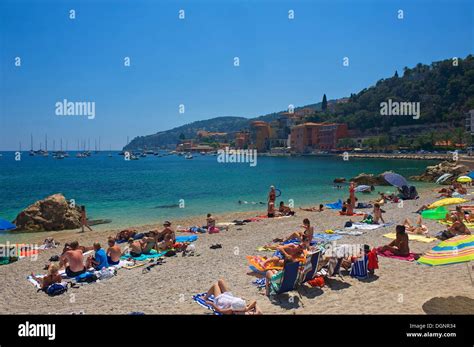 Beach of Villefranche-sur-Mer, Villefranche-sur-Mer, French Riviera, Alpes-Maritimes, Provence ...