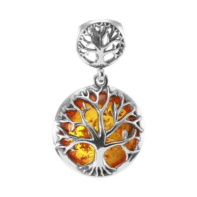 Pendentif Argent Et Ambre Arbre De Vie Ref 47594