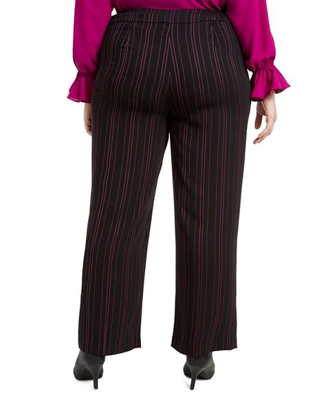 Bar Iii Trendy Plus Size Striped Wide Leg Pants Created For Macy S Macy S