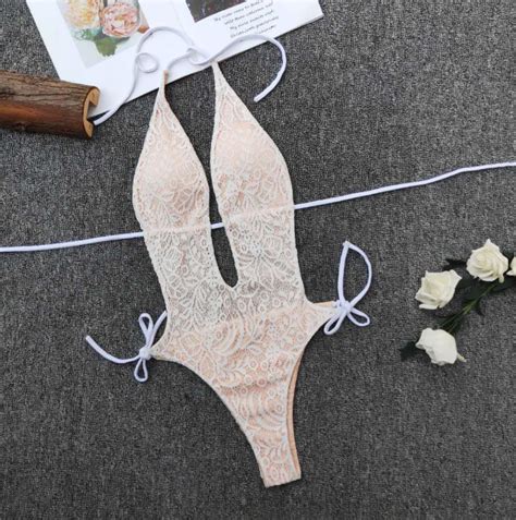 Lace One Piece Open Back Bikini Swimsuit On Luulla