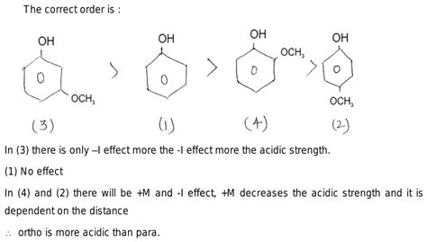 Correct Order Of Acidic Strength Among Following 1 Phenol 2 P