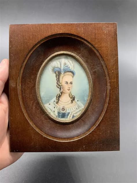 ANCIENNE PEINTURE MINIATURE Tableau Portrait De Femme Signé 1 EUR 29 90