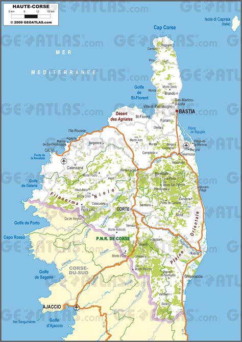 carte de la corse du nord carte