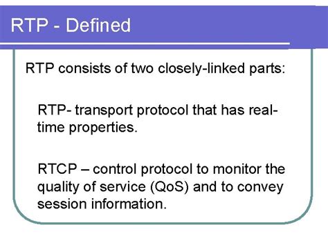 Rtp Realtime Transport Protocol Presentation By Richard Bourgault