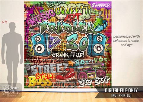 Hip Hop Party Backdrop Graffiti Photobooth Background Poster S Vs S