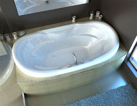 Spa Escapes Antigua 70 X 41 Oval Whirlpool Jetted Bathtub With Center