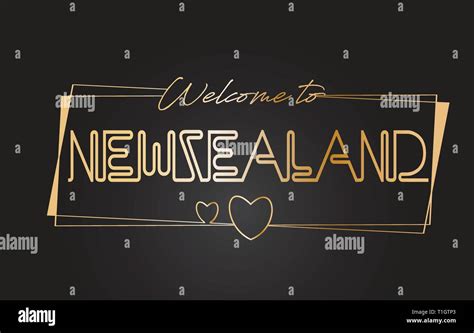 NewZealand Welcome To Golden Text Neon Lettering Typography With Wired