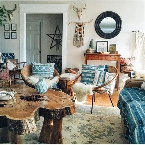 Rustic Bohemian Living Room Design Calviendecor Info