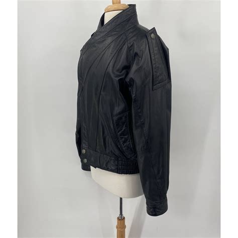 Vintage Wilsons Leather Jacket Asymmetric Zipper Fron Gem