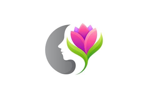 Premium Vector Beautiful Woman And Flower In Logo Design Template