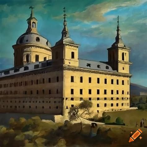 Pintura Del Monasterio De San Lorenzo Del Escorial Al Estilo De Edward