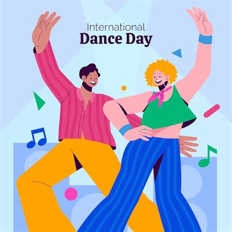 Ilustración del día internacional de la danza plana Vector Premium