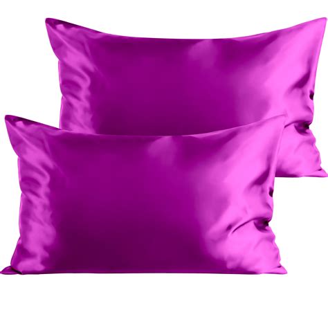 Organictune 2 Pack Silky Satin Standard Pillowcases For Hair And Skin Super Soft And Cooling