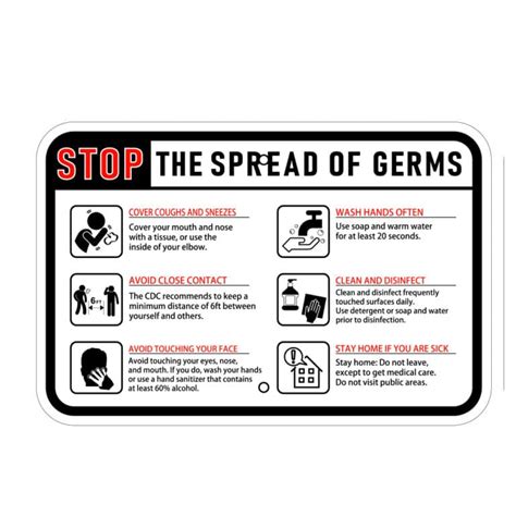 Stop The Spread Of Germs Sign 858 Graphics