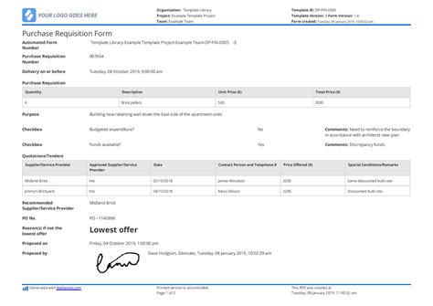 Simple purchase requisition form sample - Use, copy, download, print