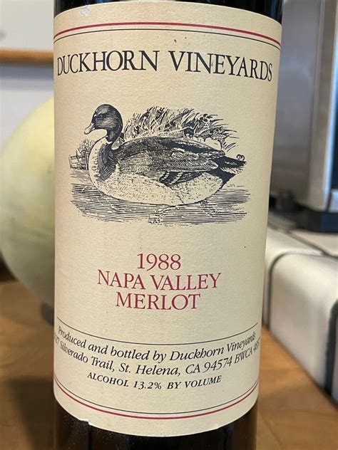 Duckhorn Vineyards Merlot Napa Valley Usa California Napa