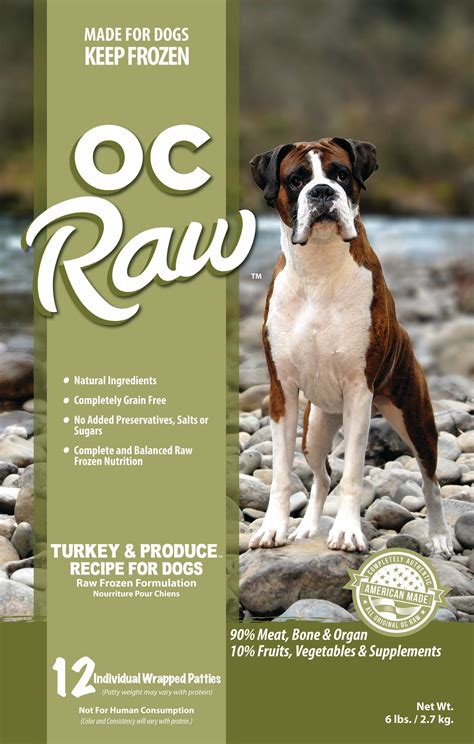 OC Raw Dog Turkey and Produce Patties, Frozen Raw Dog Food – Anaheim