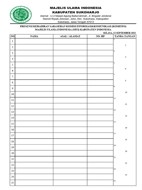 Presensi Kehadiran | PDF
