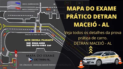 DICAS EM DETALHES DO MAPA DETRAN AL EXAME PRÁTICO DE CARRO DETRAN