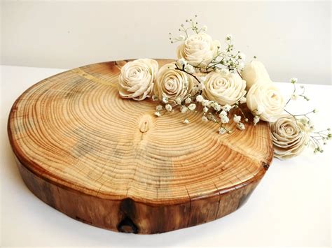 Wood Slab Cake Stand Vintiquewise Barky Natural Wood Slabs Rustic