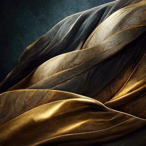 Premium Photo D Illustration Black And Golden Streaming Fabric