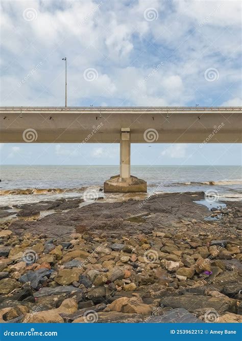 Bandra Worli Sea Link View From Worli Koliwada Jetty In Mumbai Stock