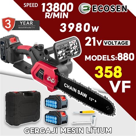 Jual ECOSEN Gergaji Mesin Mini Pemotong Kayu Gergaji Baterai Gergaji