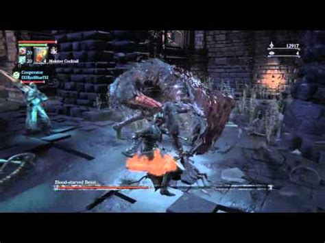 Bloodborne Blood Starved Beast Boss Fight Youtube