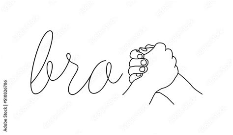 Bro Handshake Brothers Friendship Day Support Shaking Hands Line Art ...